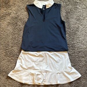 Tommy Bahama Navy and White Golf Top